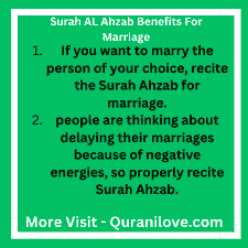 Surah AL Ahzab Benefits For Marriage