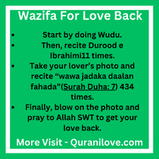 Wazifa for love back 